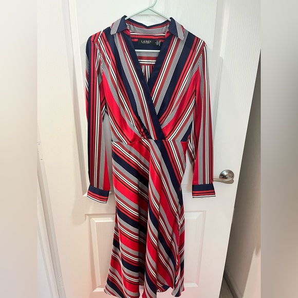 Brand new Lauren Ralph Lauren Dress blue and red size 6 - Picture 3 of 7